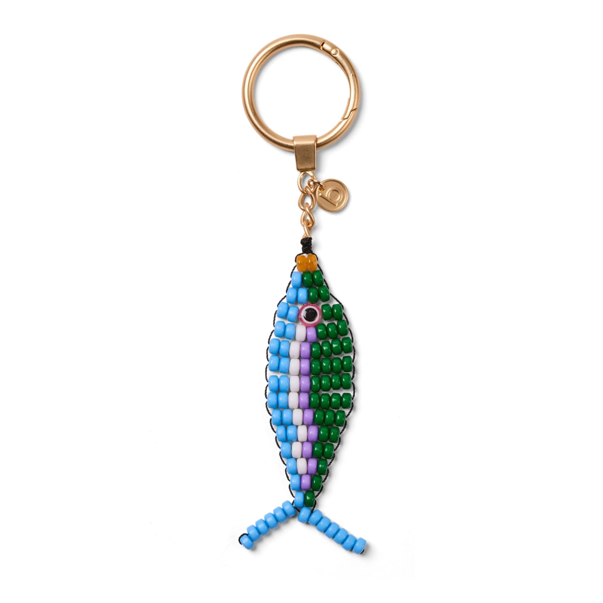 Bogg'd & Charmed Beaded Fish Blue/Green Ocean Day Storage Tote Modern Sandproof Non Slip Bottom Design for Resort Vacations