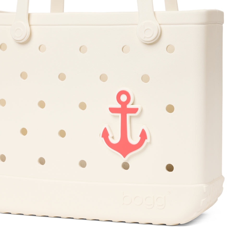 Bogg Bit Capri Coral Anchor Heavy Duty Rubber Beach Bag Sandproof Sandproof with Waterproof Phone Pouch for Tropical Vacations Travel Organizer Vacation Essentials for Women