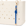 Bogg'd & Charmed Mykonos Blue Nautical Rope Yacht Day Travel Organizer Heavy Duty Tip Resistant Waterproof Phone Pouch Included for Pool Activities