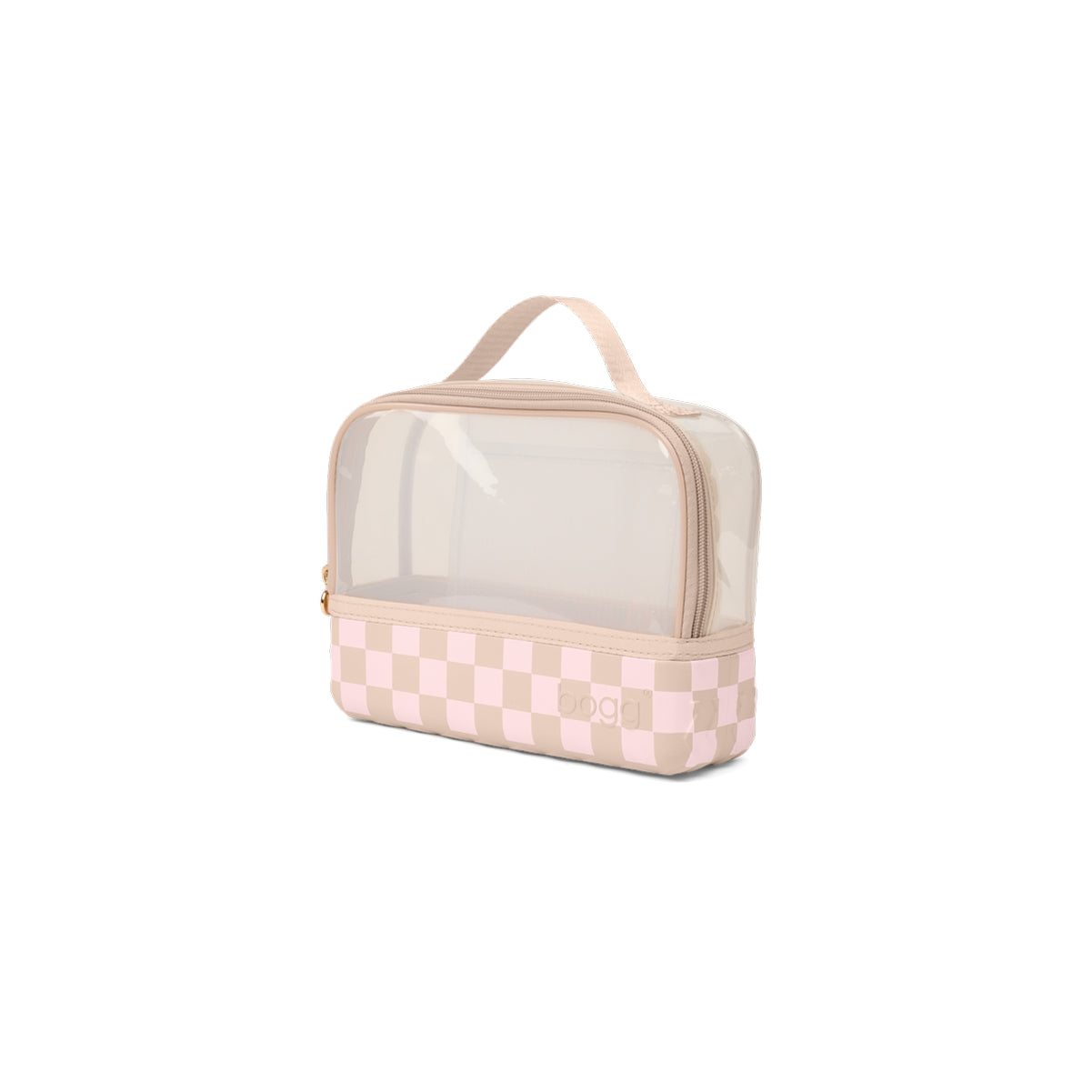 Boggs N' Ends Checkered Linen/ Pink Marshmallow Coastal Travel Beach Bag Modern Multi Purpose Open Top Access Access for Beach Holidays