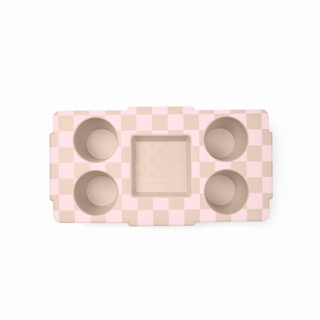 Top o' the Bogg to Ya Checkered Linen/ Pink Marshmallow Family Beach Day Carryall Travel Friendly Tip Resistant with Reinforced Handles for Tropical Vacations Travel Organizer Vacation Essentials for Women